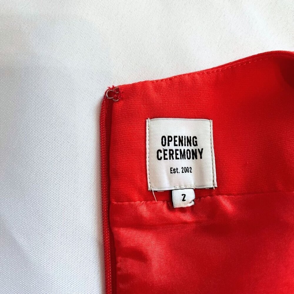 OPENING CEREMONY RED SLEEVELESS FAUX WRAP BLAZER DRESS - S - Picture 10 of 13